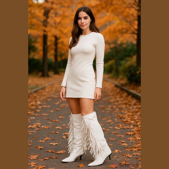 Sergio Rossi Shoes - Sergio Rossi White Leather Over the Knee Boots IT 36 US 6